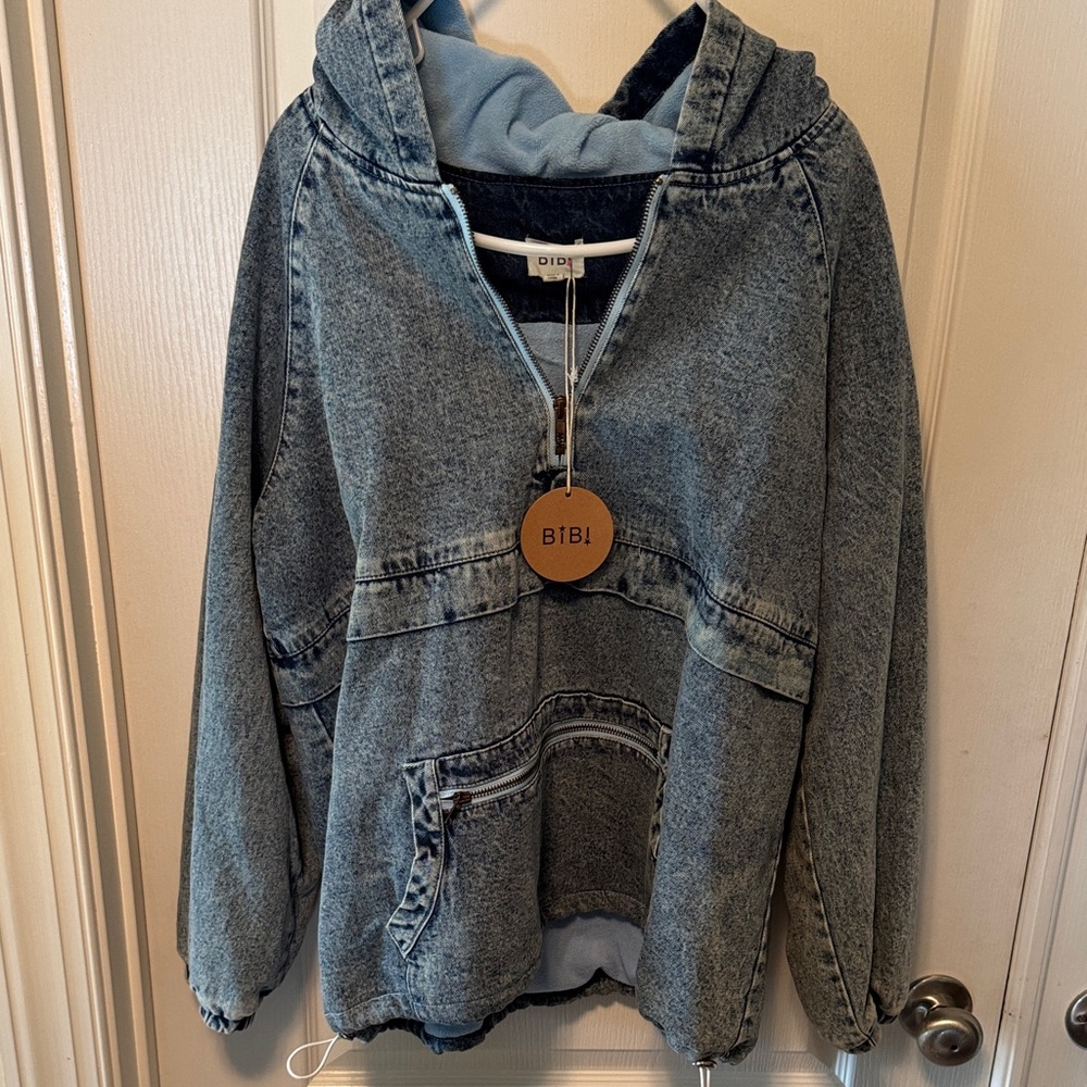 BiBi Hooded Blue Denim Jacket